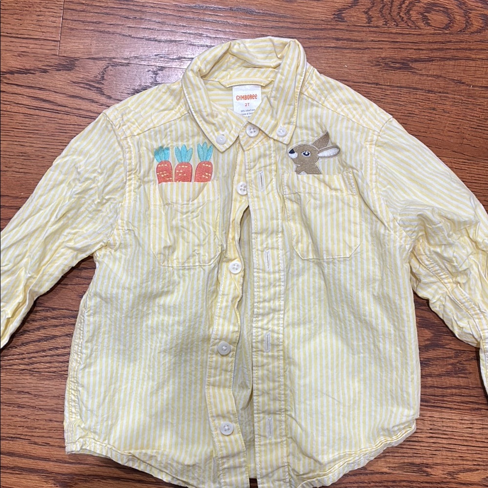 Gymboree Easter Yellow Striped Collared Shirt
